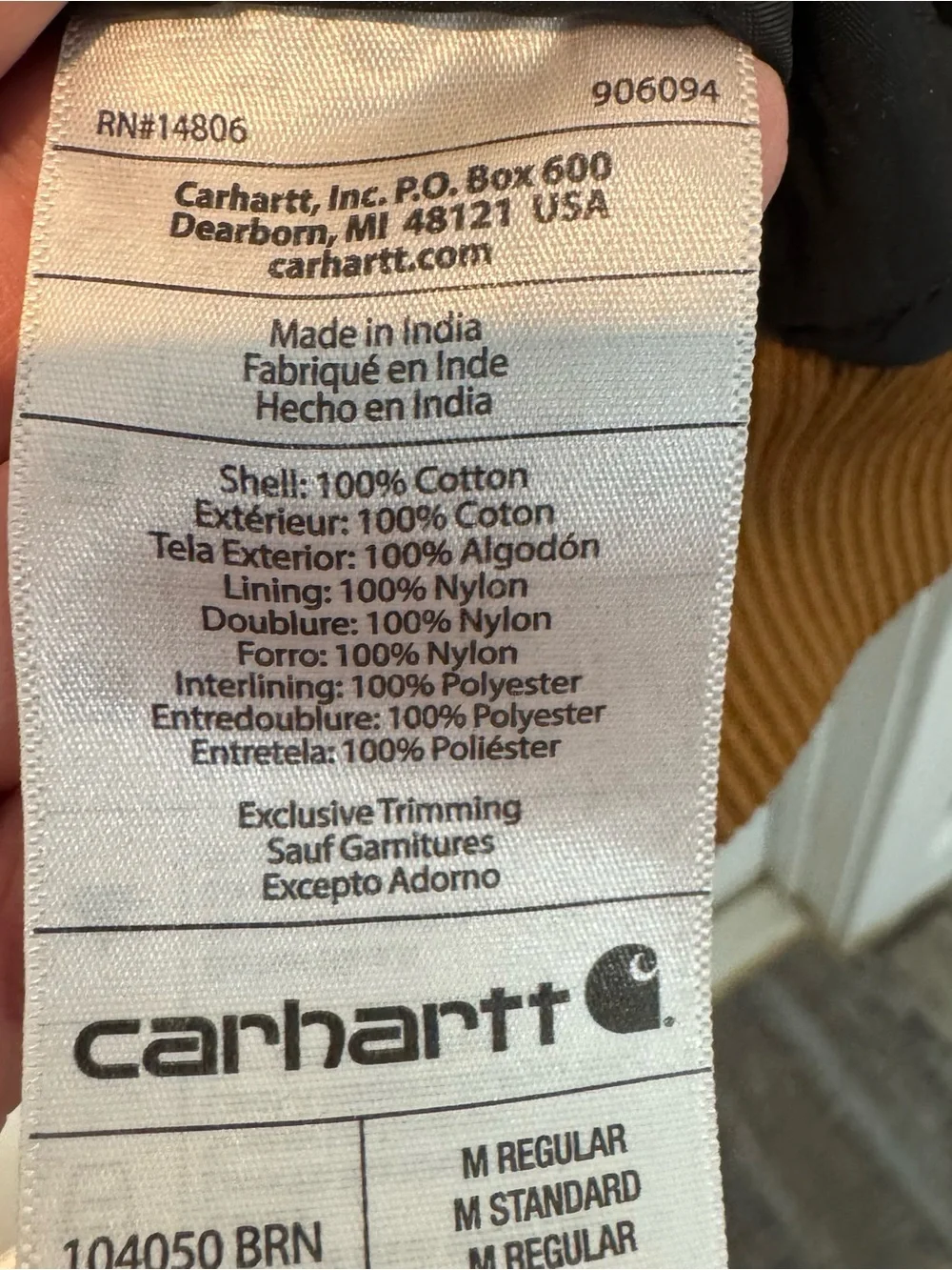 Carhartt Brown Hooded Work Jacket
